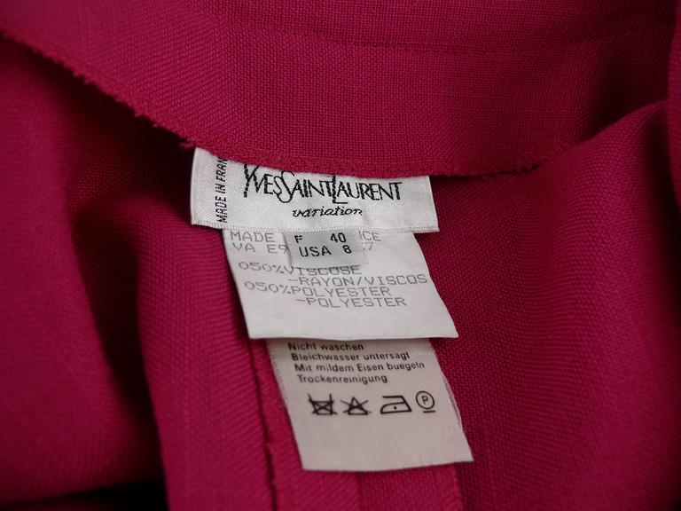 Yves Saint Laurent YSL Variation Vintage Fuchsia Tunic Dress For Sale ...