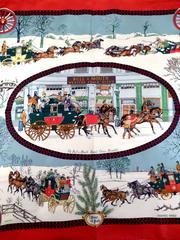 Hermes Carre Silk Scarf "L'Hiver en Poste" Designed by Philippe Ledoux