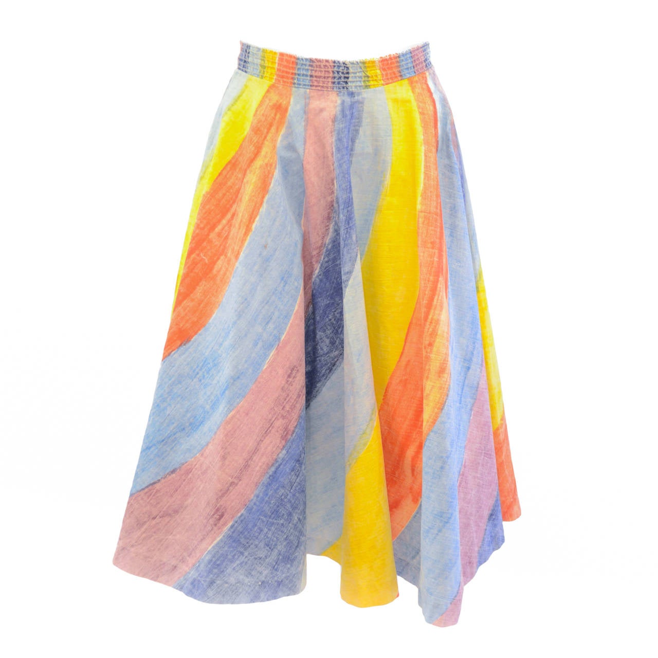 EMILIO PUCCI
Rare Early 1950's 'Emilio' Skirt.  Emilio Pucci opened his Capri location in 1949. At that time, he used his first name,  Emilio; the aristocracy considered it shameful to associate the family name with trade - no matter how exclusive!