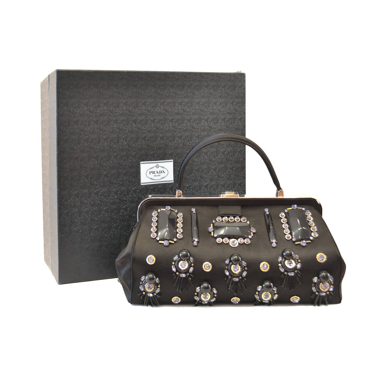 PRADA crystal embellished  Bag with Original Box