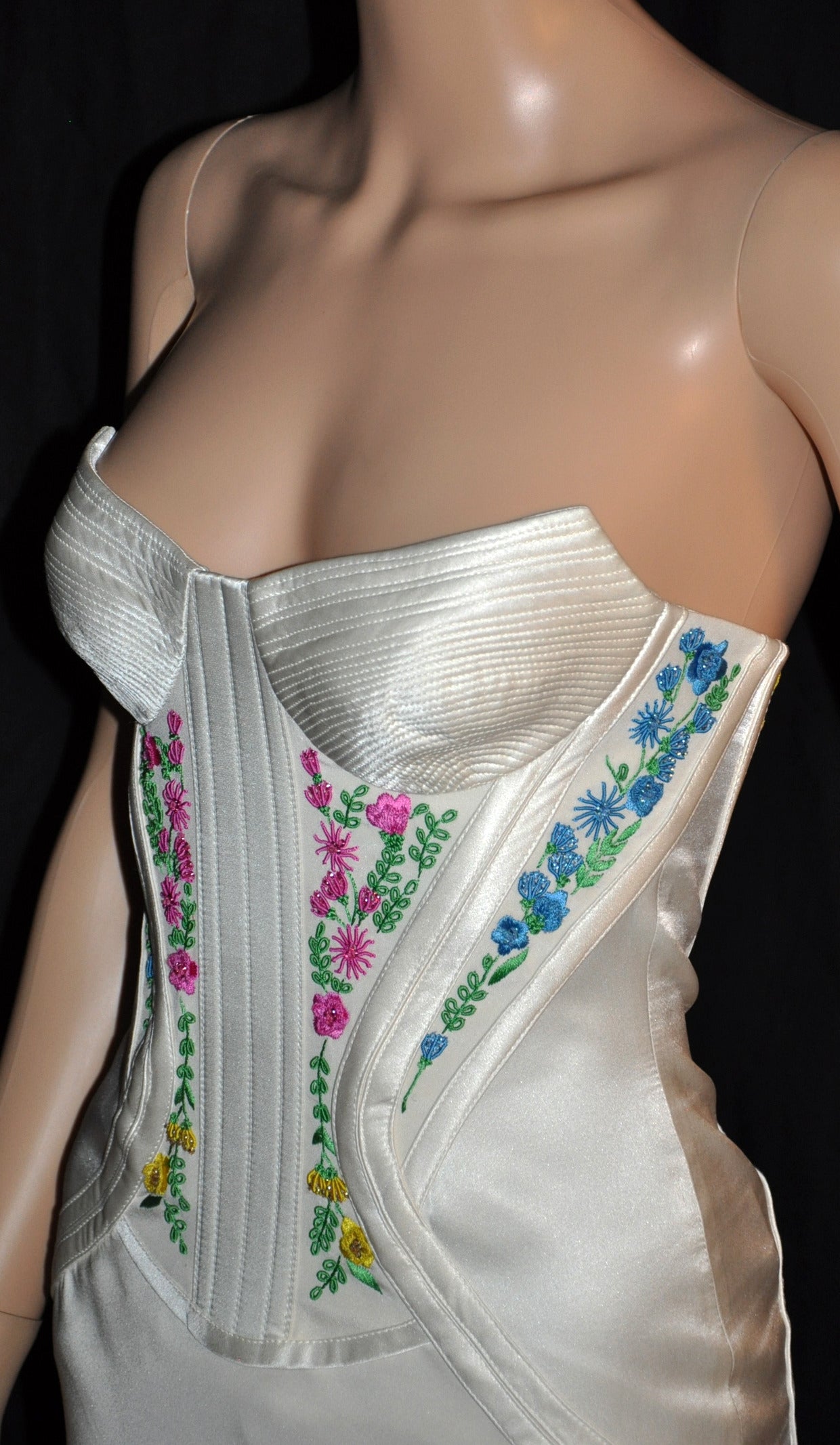 Women's Revived from Gianni Versace’s archive! EMBROIDERED CORSET SILK LONG DRESS