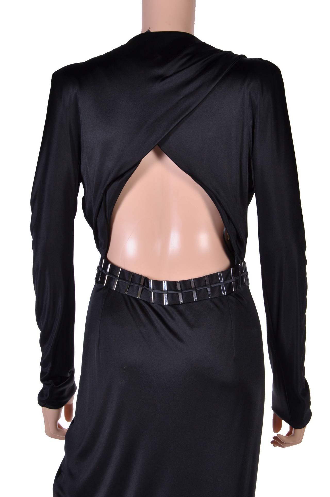 Women's New VERSACE BLACK WRAP DRESS