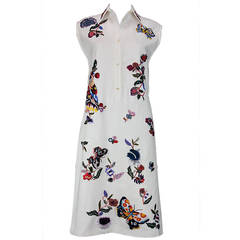 New ETRO BEADED & EMBROIDERED WHITE DRESS with BELT