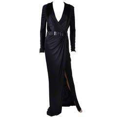 New VERSACE BLACK WRAP DRESS 11