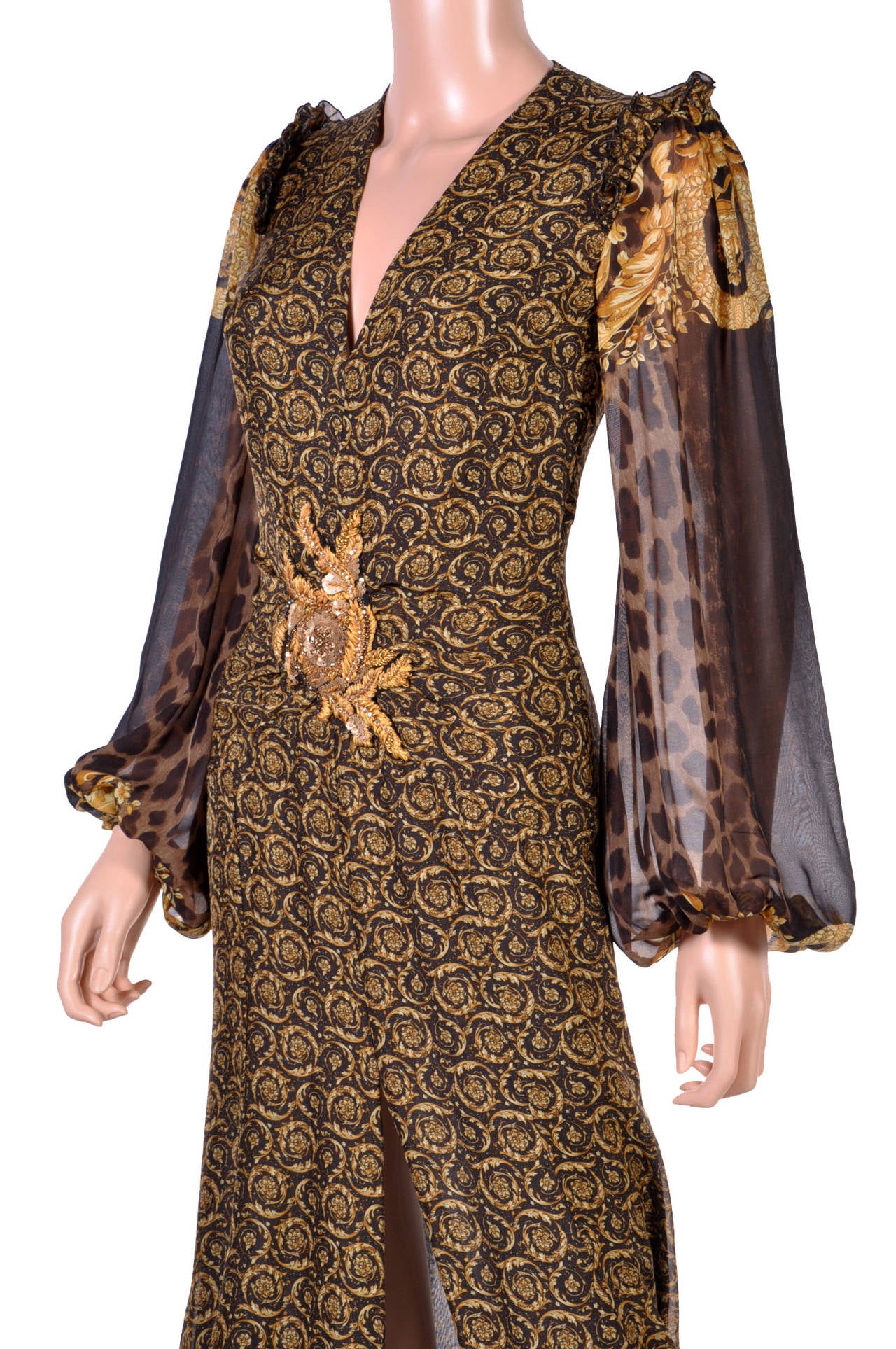 clad in versace gown