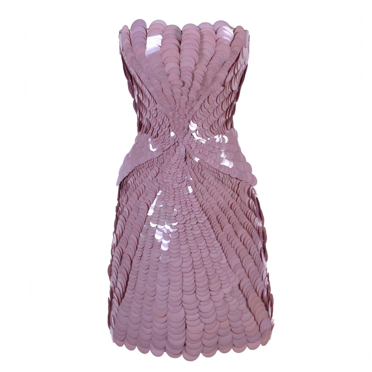 New VERSACE NUDE PAILLETTE MINI DRESS