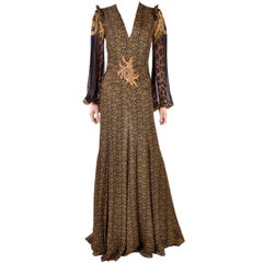 Versace Mixed Print Silk Gown