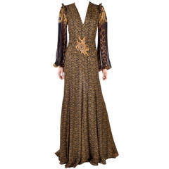New Versace Mixed Print Silk Gown 3