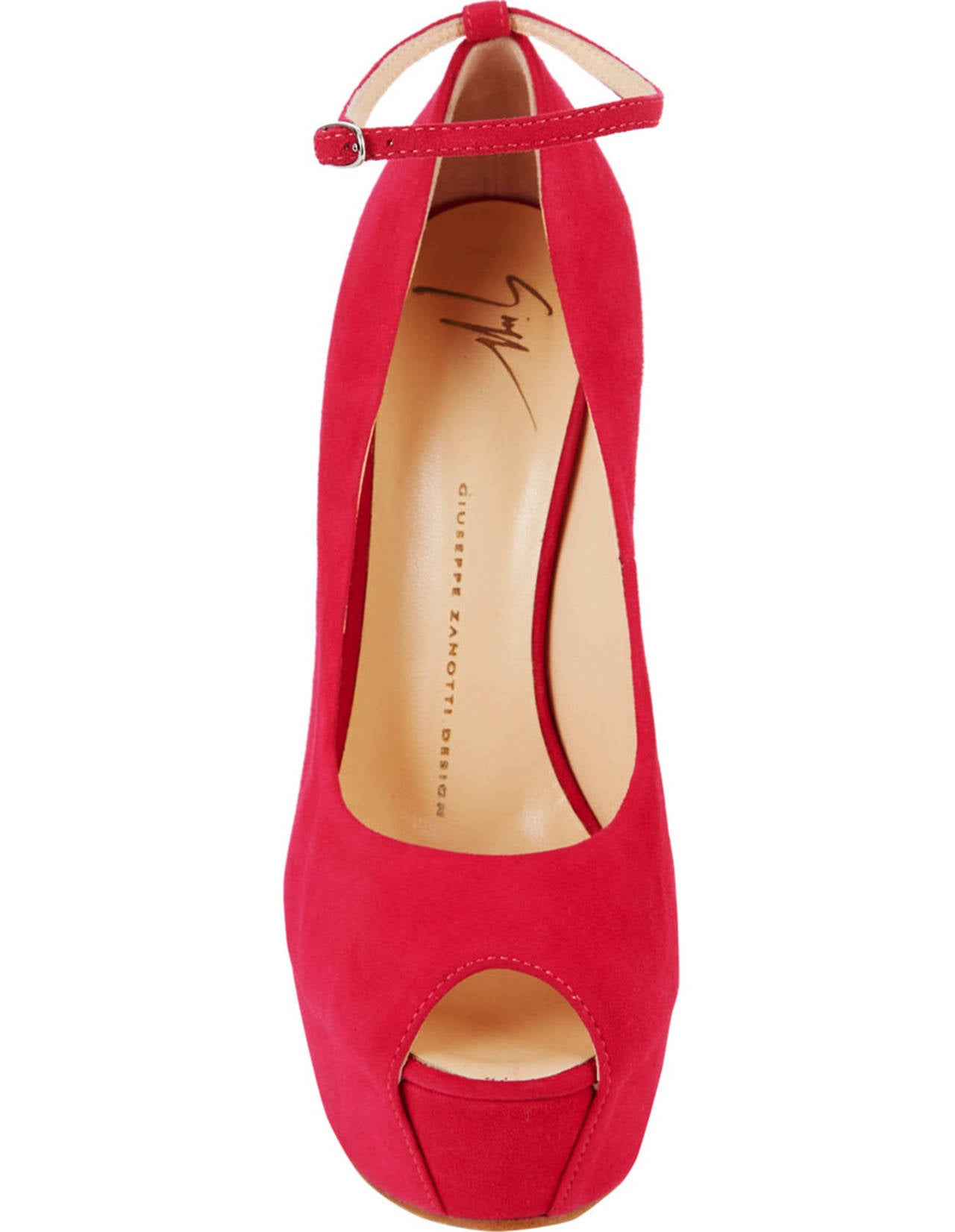 Red New GIUSEPPE ZANOTTI BOUGANVILLE SCULPTED WEDGES with OPEN TOE