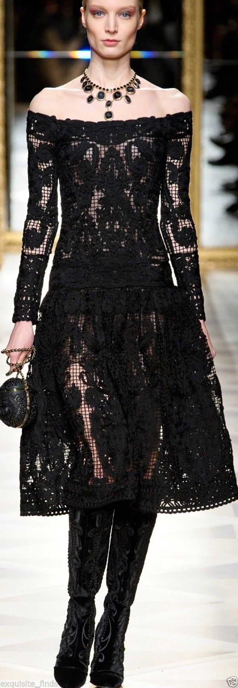 Salvatore Ferragamo 

Black wool crochet macramé dress

Size S - US 4

 
Brand new