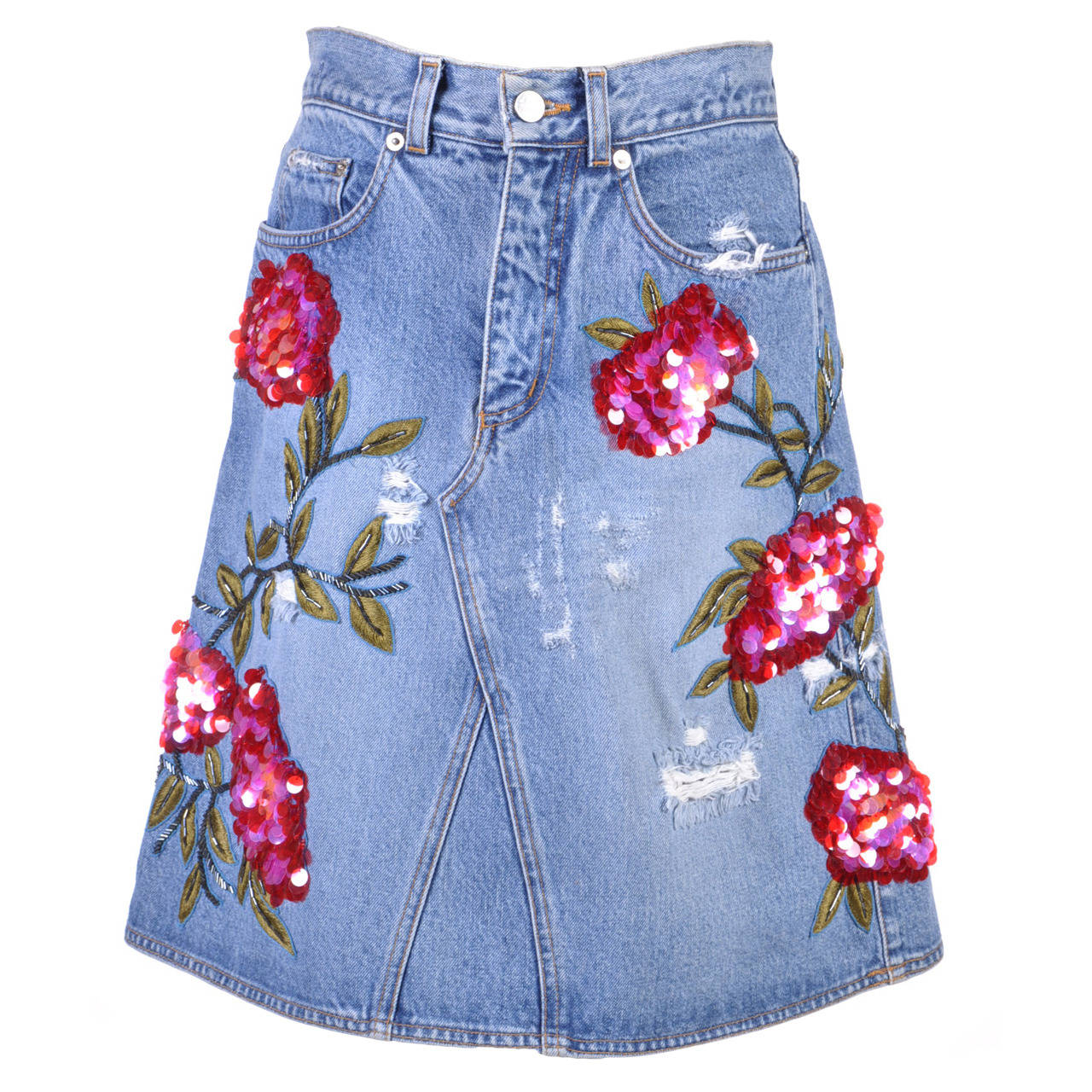 gucci jean skirt