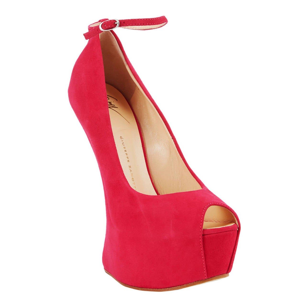 New GIUSEPPE ZANOTTI BOUGANVILLE SCULPTED WEDGES with OPEN TOE