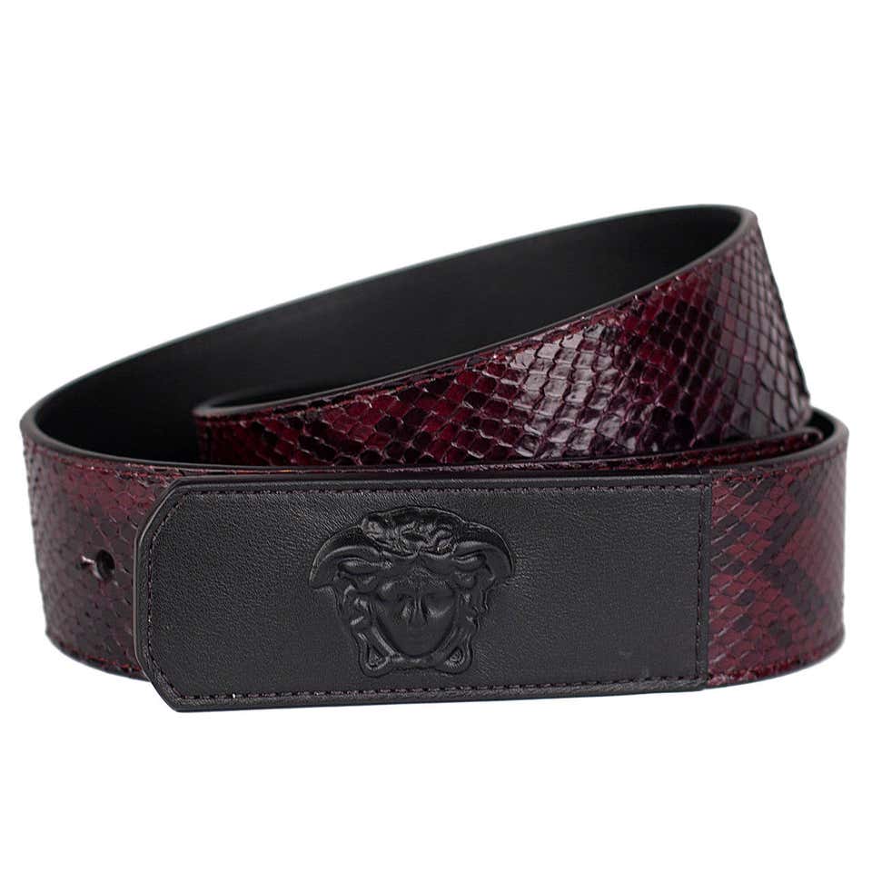 New Versace burgundy python belt with Medusa at 1stDibs | burgundy ...