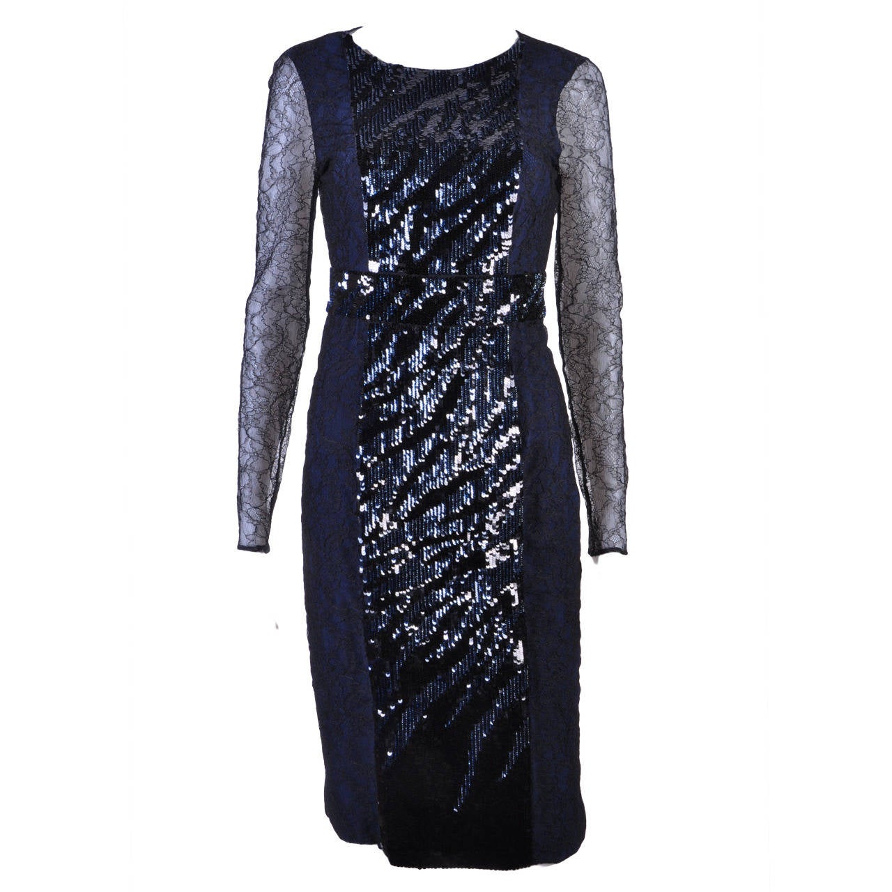 New VERSACE Sequin Embroidered Lace Cocktail Dress Sz 38 For Sale