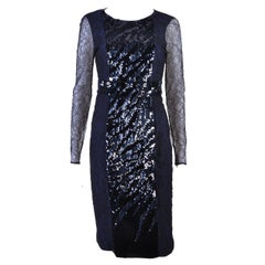 New VERSACE Sequin Embroidered Lace Cocktail Dress Sz 38