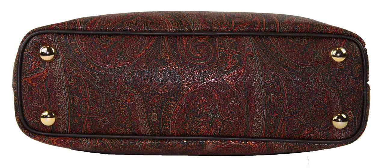 New ETRO PAISLEY PRINT COATED CANVAS SHOULDER  BAG In New Condition In Montgomery, TX