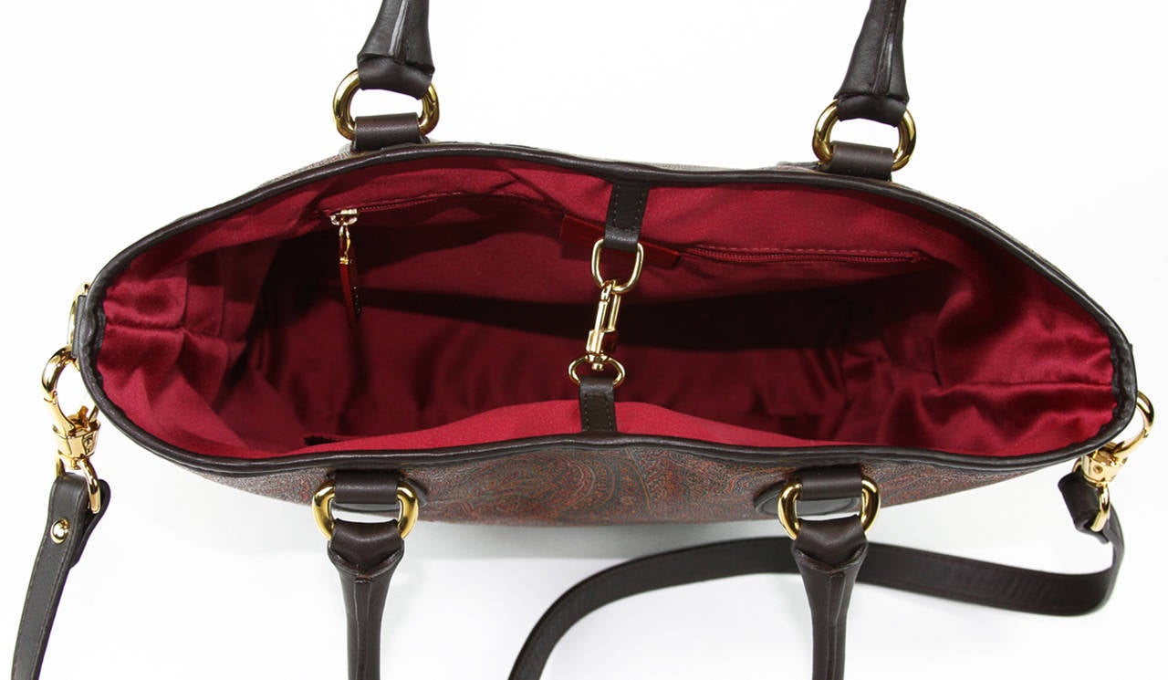 Women's New ETRO PAISLEY PRINT COATED CANVAS SHOULDER  BAG