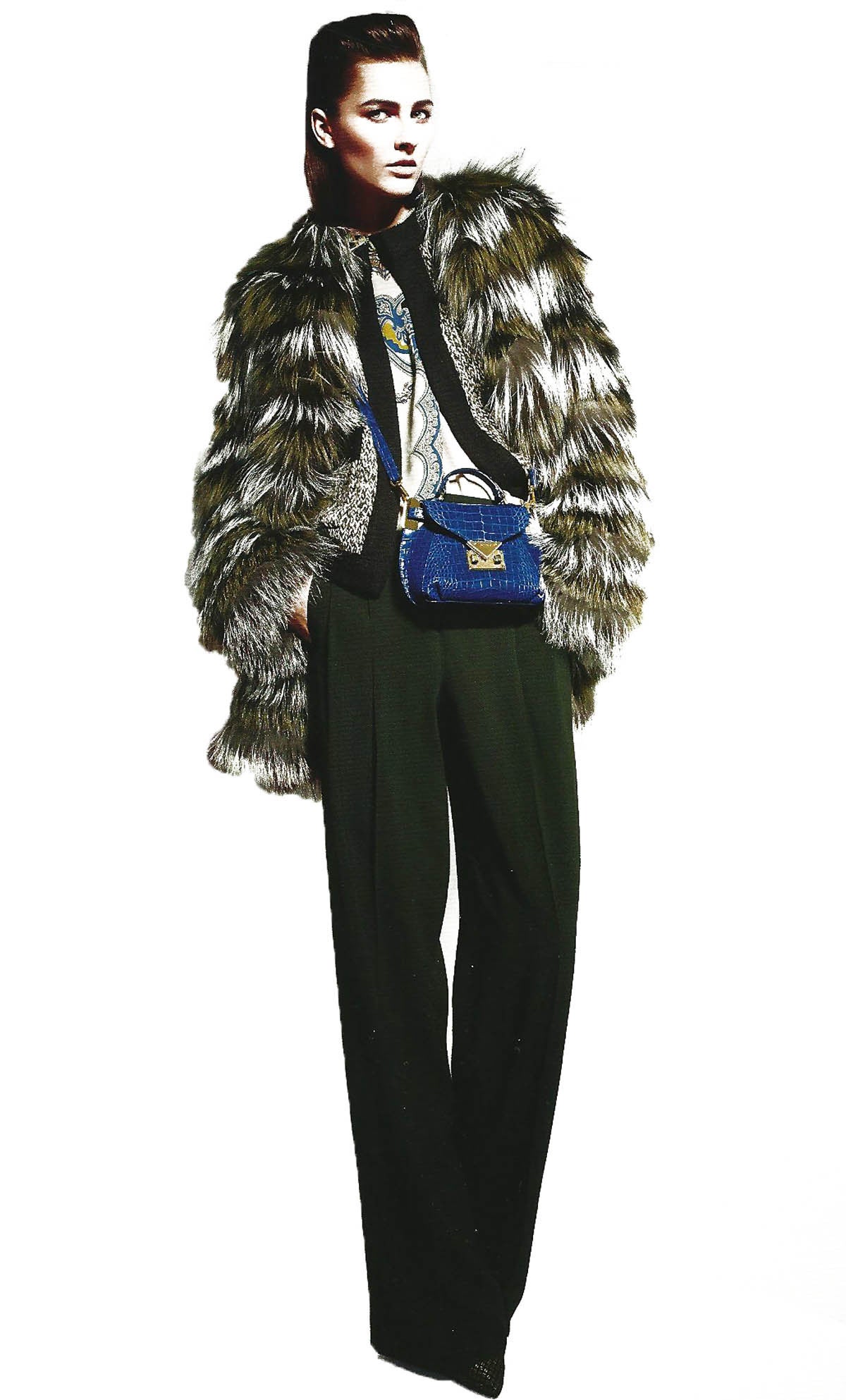 Women's New Etro Silver Fox Fur Coat