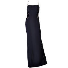 New Versace black embellished gown 12