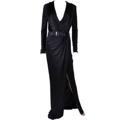 New VERSACE BLACK WRAP DRESS 7