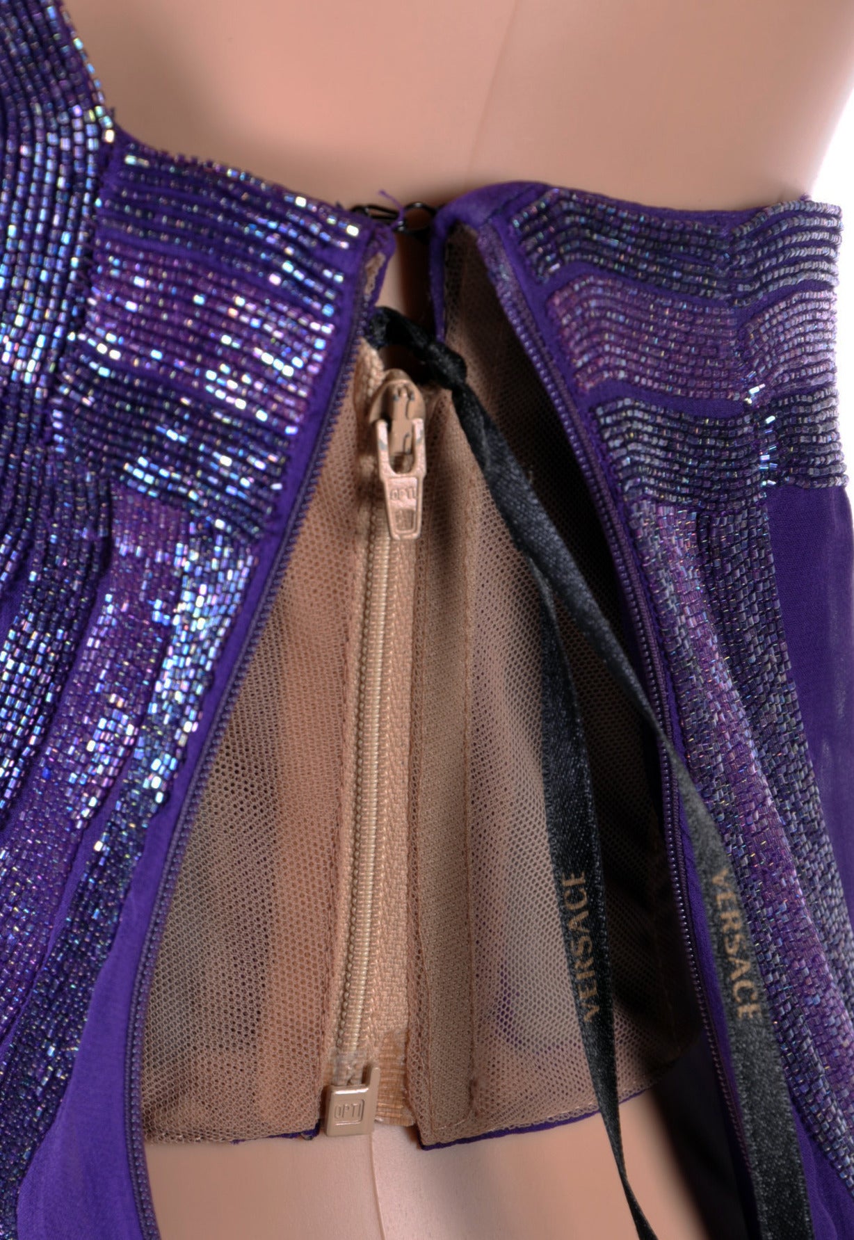 New Versace Embellished Purple Silk Mermaid Gown 5