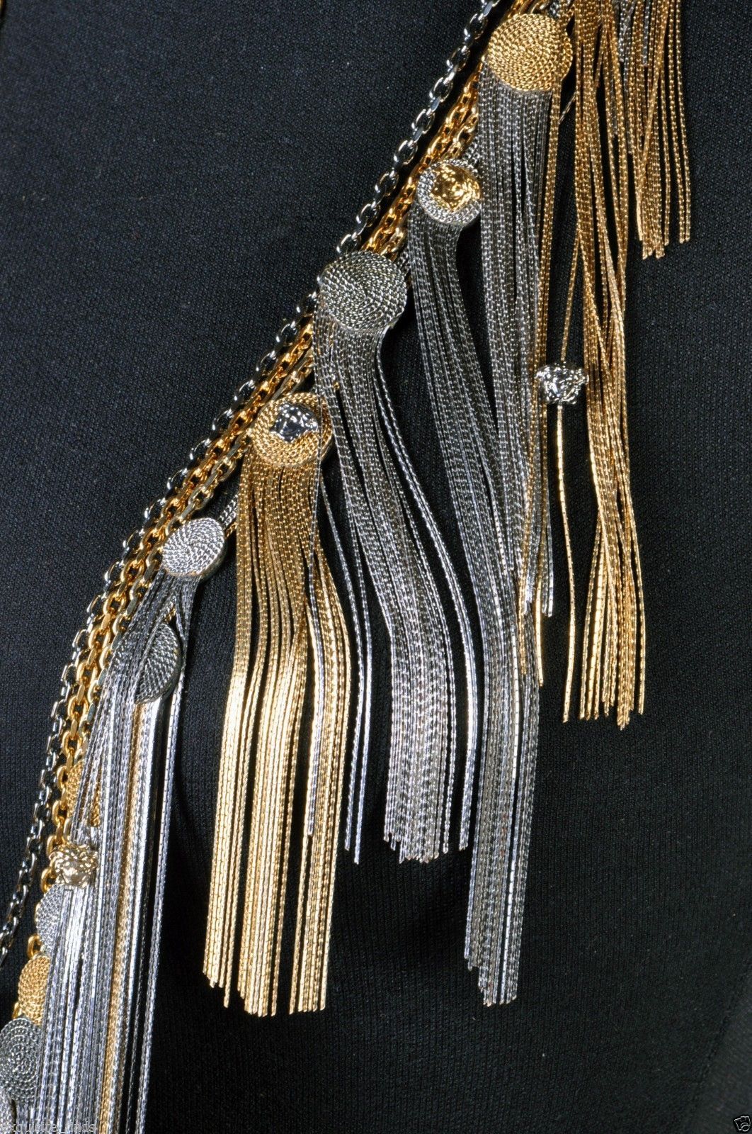 New VERSACE Long Fringe Chain Necklace 1