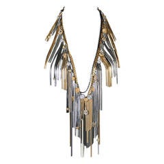 New VERSACE Long Fringe Chain Necklace
