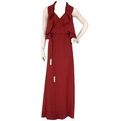 New GUCCI RED 100% SILK RED GOWN