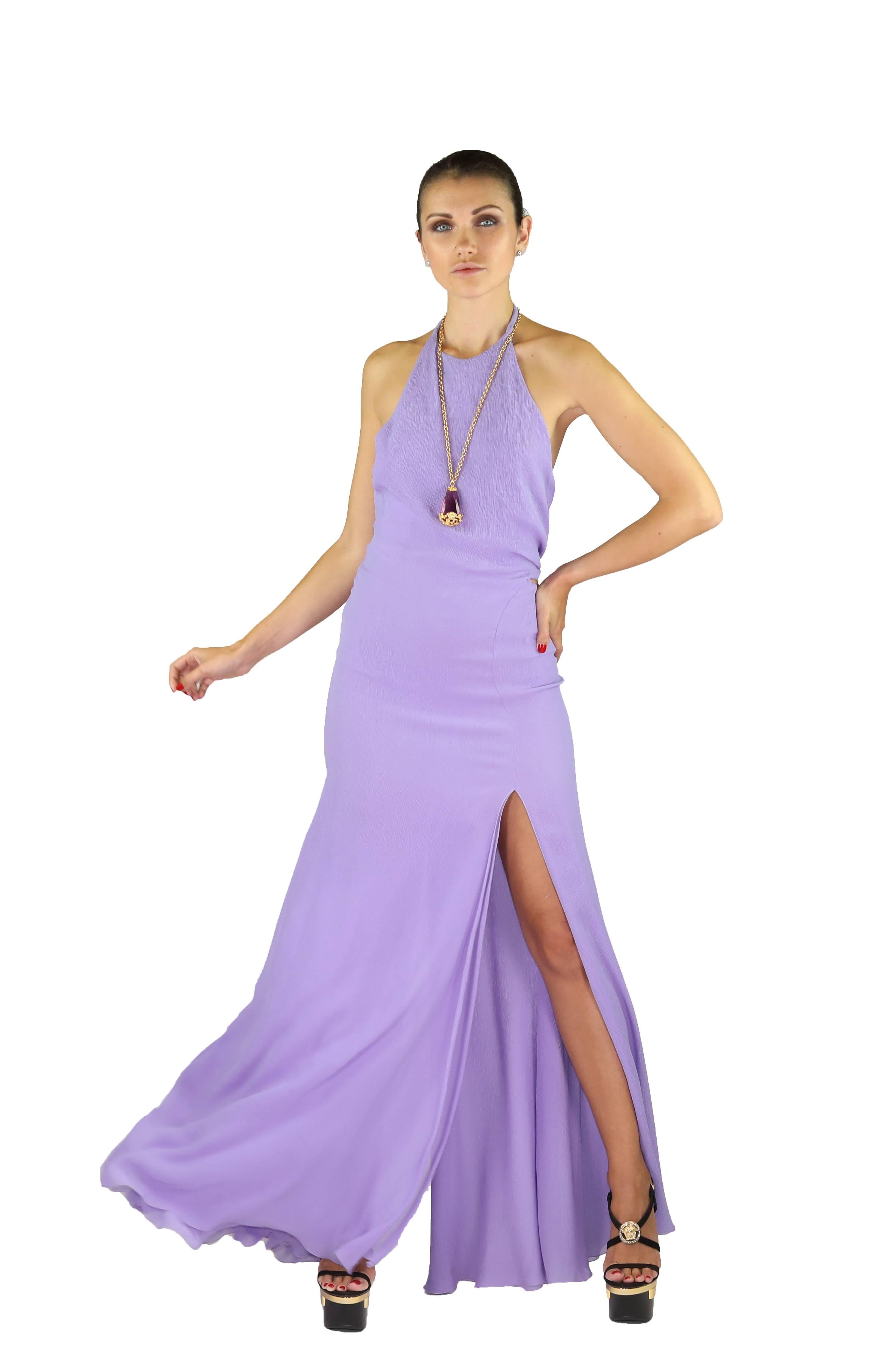 VERSACE 


Light-as-air and fluttery lilac 100% silk is cut into a very feminine dress. It perfectly combines the color and the cut.

 Nothing is better at setting hearts aflutter more than a bit of exposed skin. And we think nothing is more