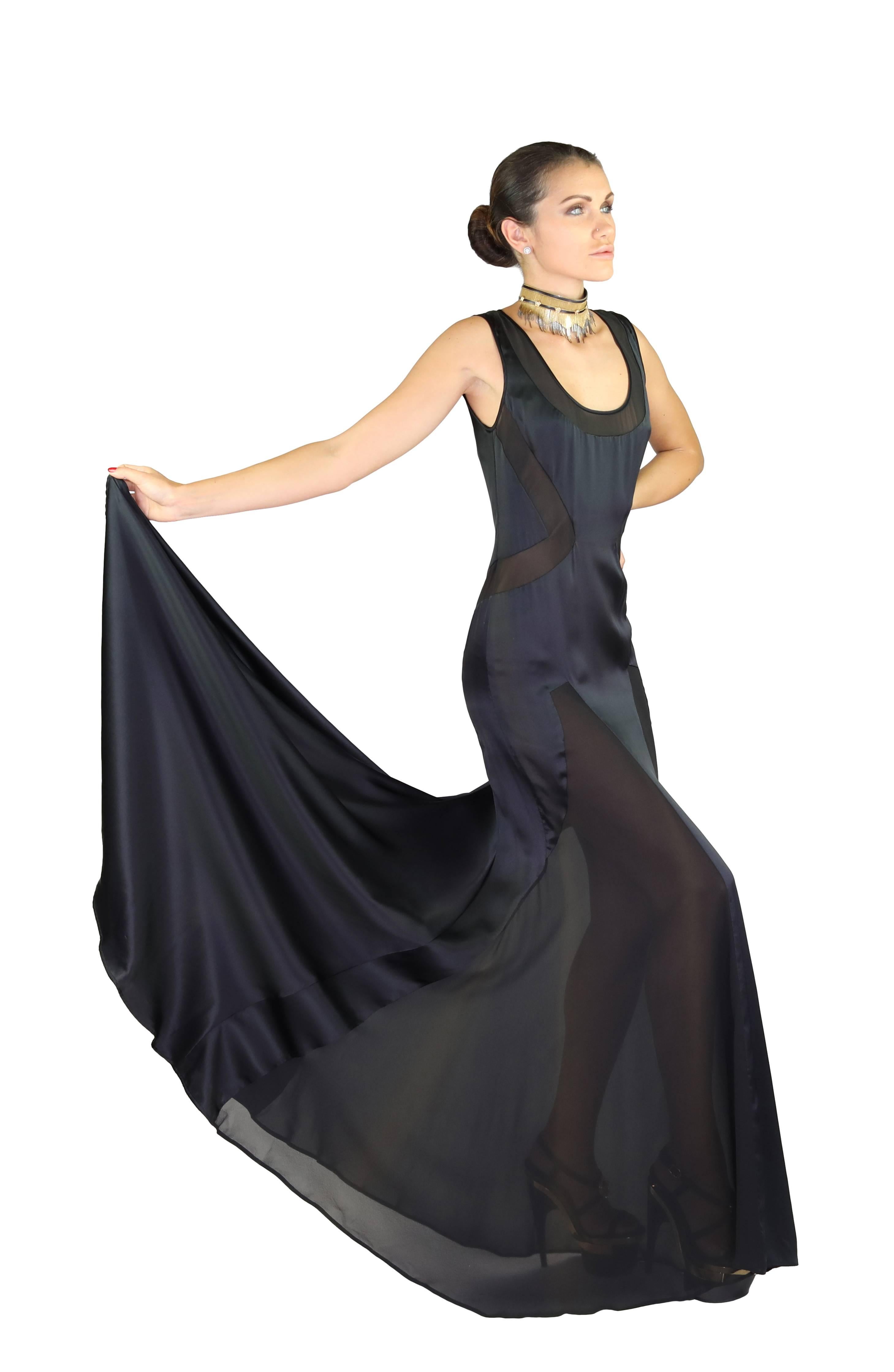 versace long black dress