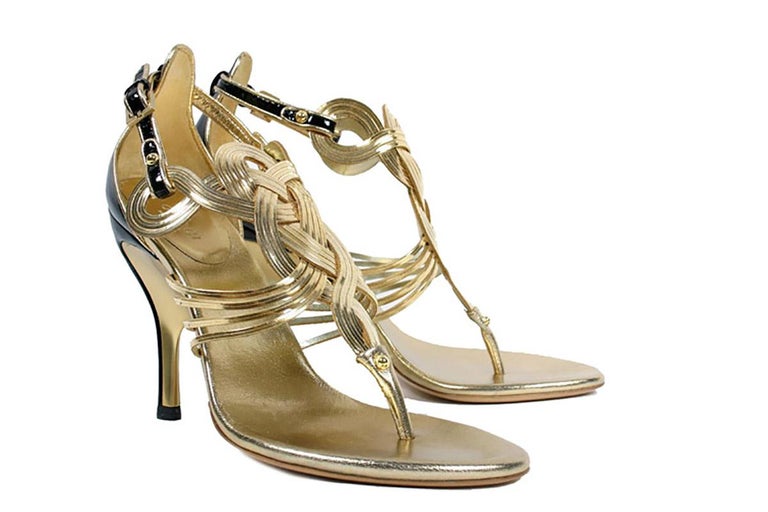 Gucci Vintage Gold Shoes from the Ad Campaign, S / S 2005 For Sale at ...