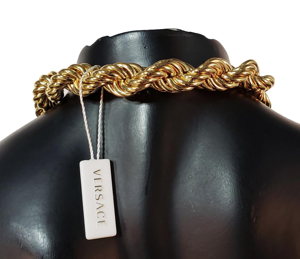 New Versace Runway 24K Gold Plated Medusa Chain Necklace as seen on Bruno Mars 3