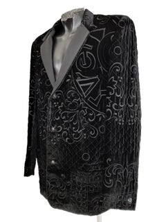 VINTAGE GIANNI VERSACE BLACK VELVET BRAZER with EMBROIDERY for MEN