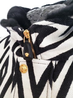 VERSACE RUNWAY HOODED COAT WITH FUR for MEN