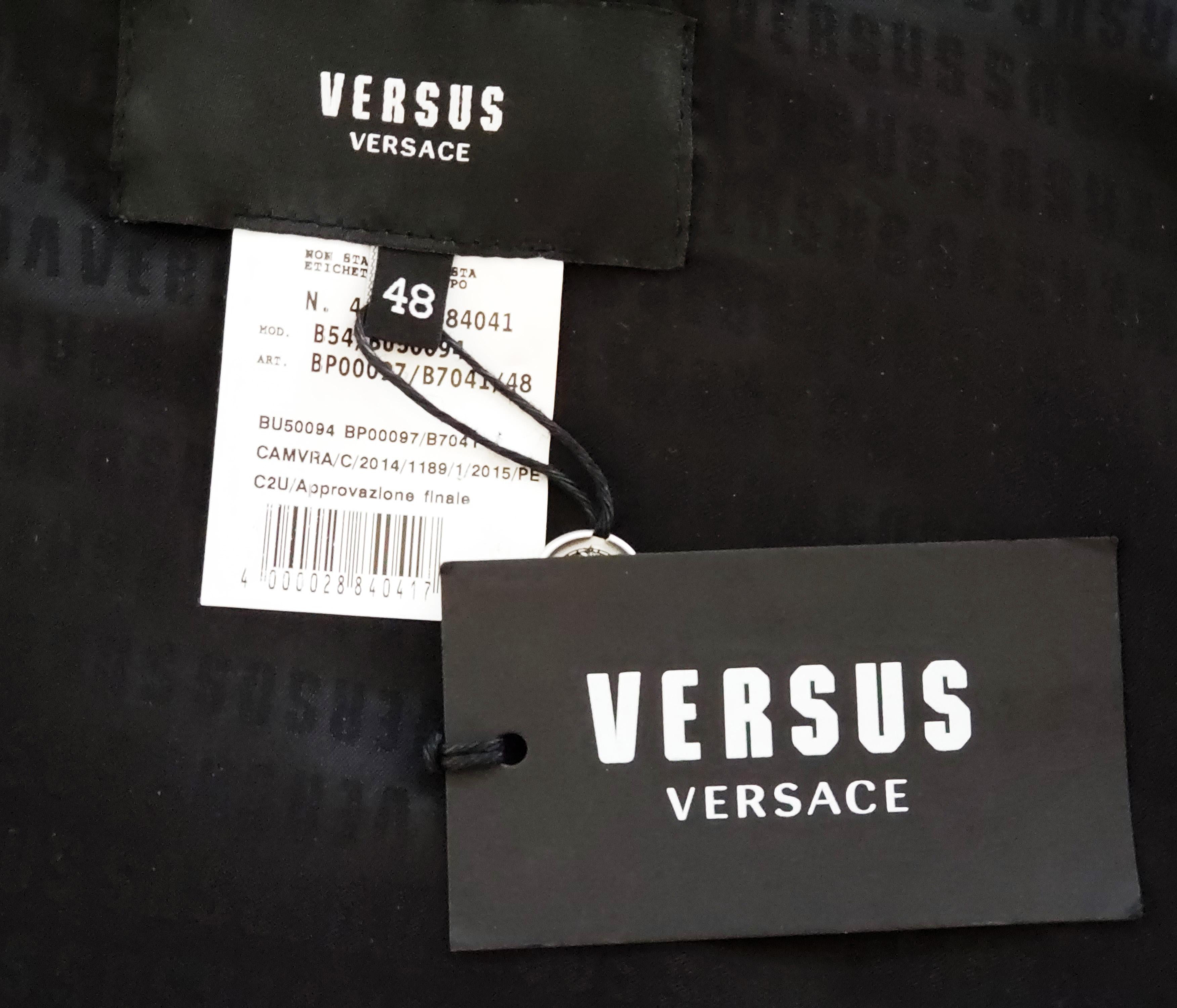 Versus Versace + Anthony Vaccarello Tattoo Leather Bomber Jacket 48 - 38 2