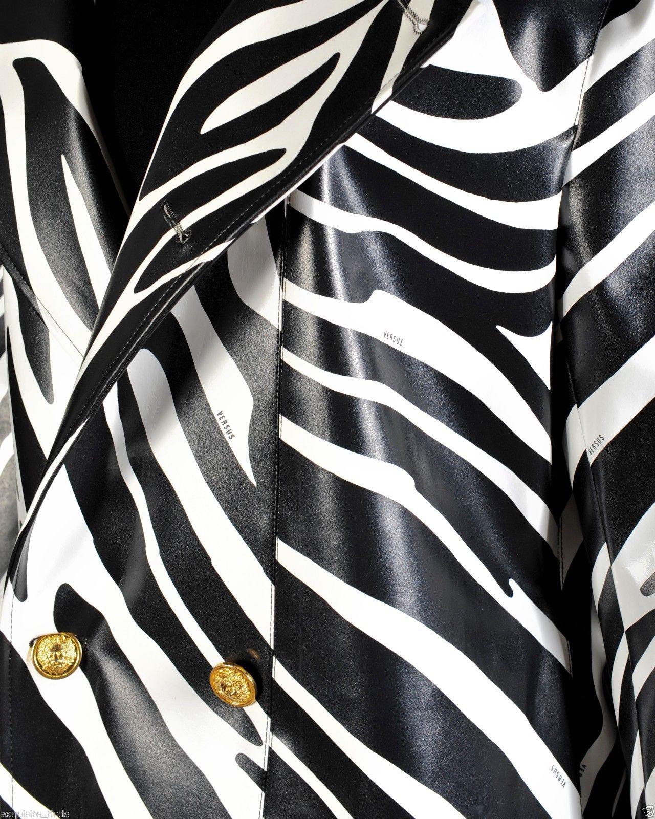 Men's NEW VERSACE VERSUS MEN'S WATERPROOF ZEBRA PRINT COAT for MEN For Sale