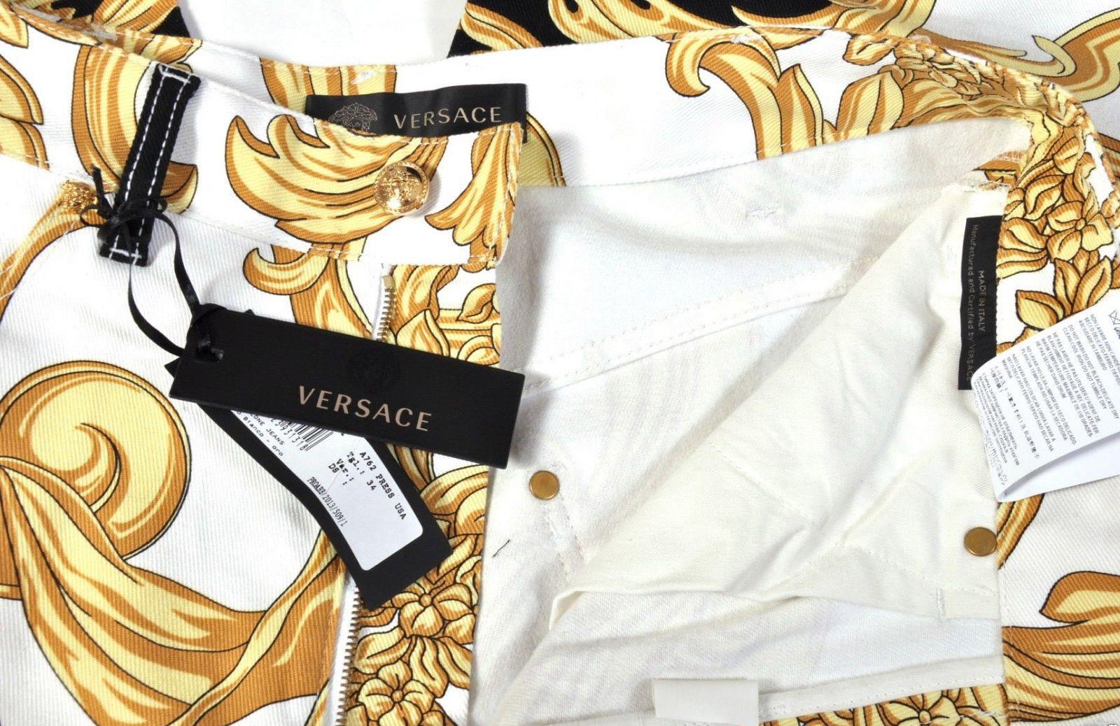 NEW VERSACE BAROCCO PRINTED JEANS for MEN size 32