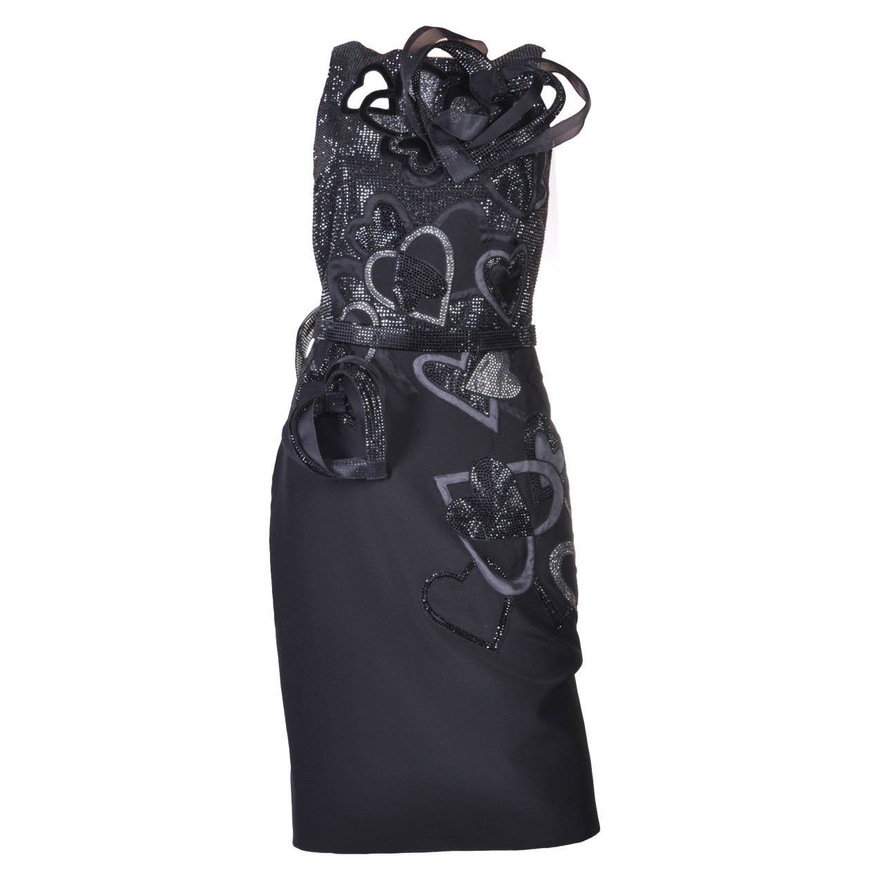 New VERSACE CRYSTAL EMBELLISHED QUEEN OF HEARTS DRESS 40 - 4 For Sale