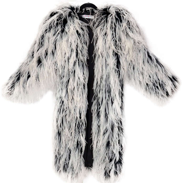 RARE 60-s YSL ostrich feather coat at 1stDibs | long feather coat ...