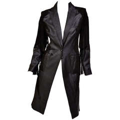 New VERSACE BLACK LEATHER COAT with FRINGE 1