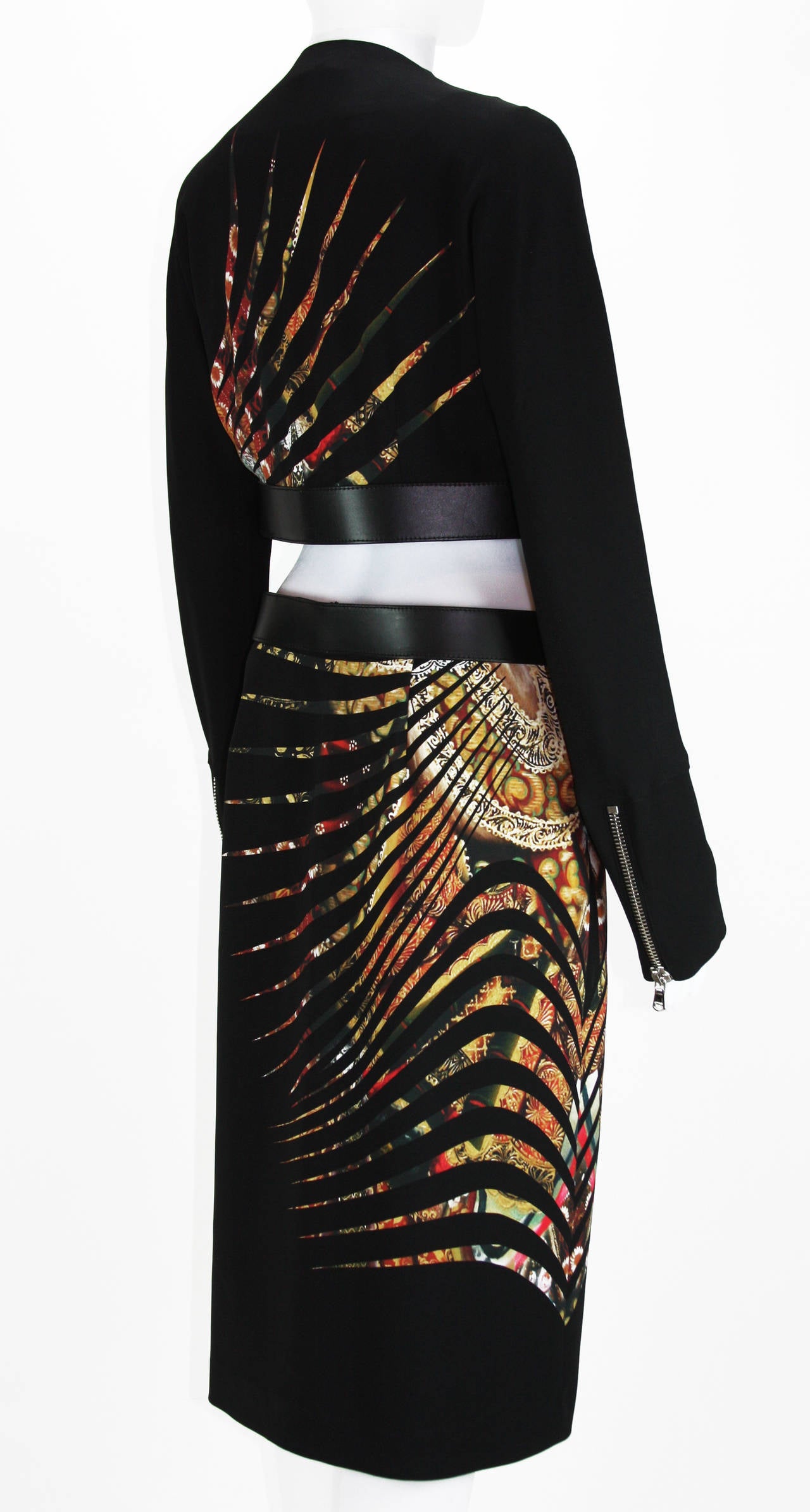 New ETRO Runway CUT OUT DRESS with LEATHER BELT In New Condition In Montgomery, TX