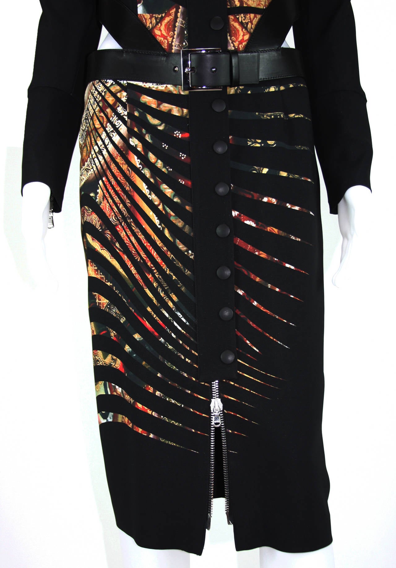 Women's New ETRO Runway CUT OUT DRESS with LEATHER BELT