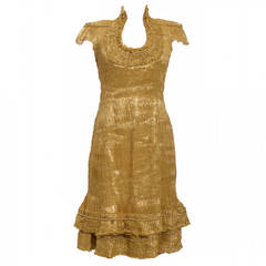 Alexander Mcqueen Gold Dress
