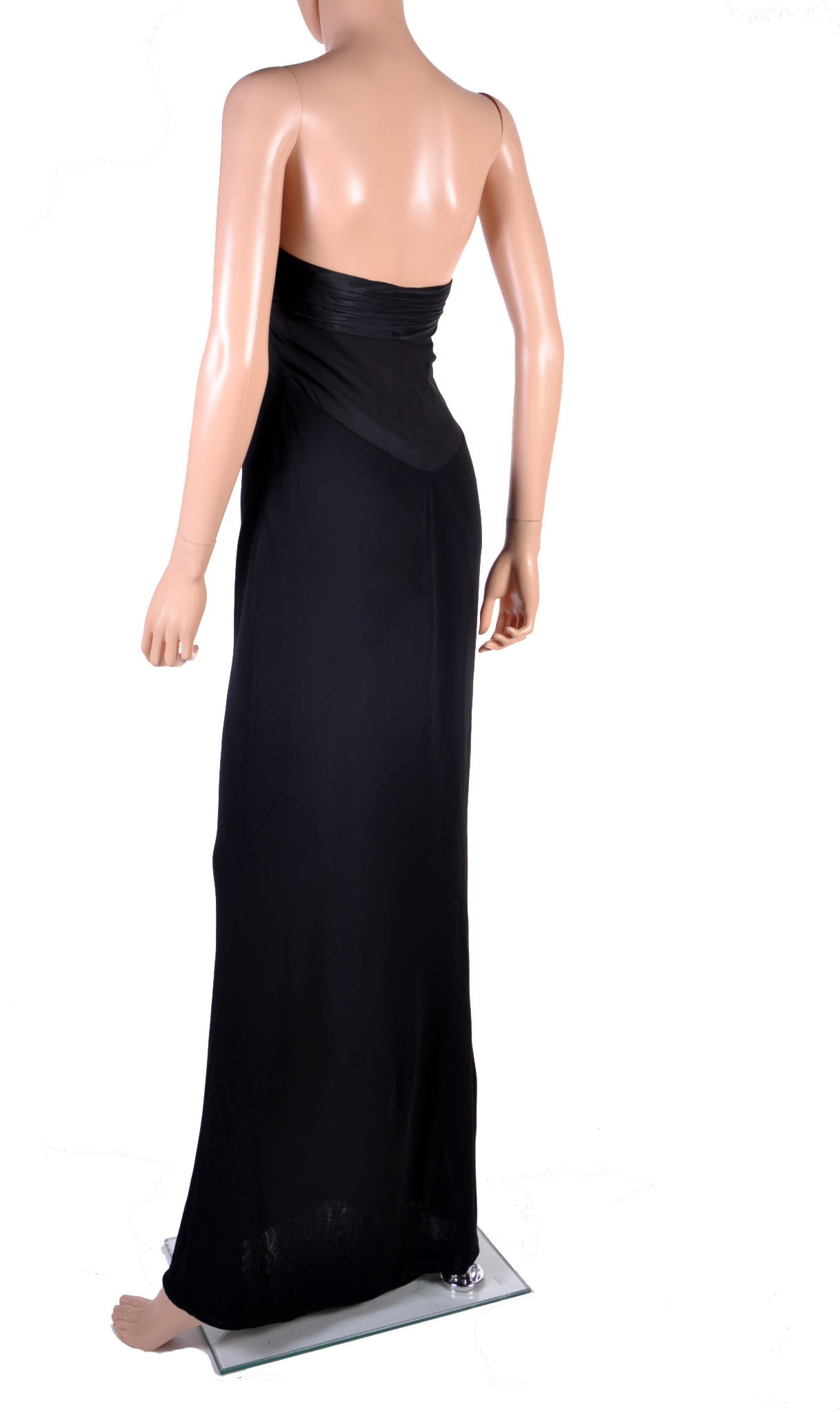 New VERSACE BLACK STRAPLESS DRESS GOWN at 1stDibs versace strapless