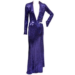 Tom Ford for Gucci purple sequin gown, 2004 