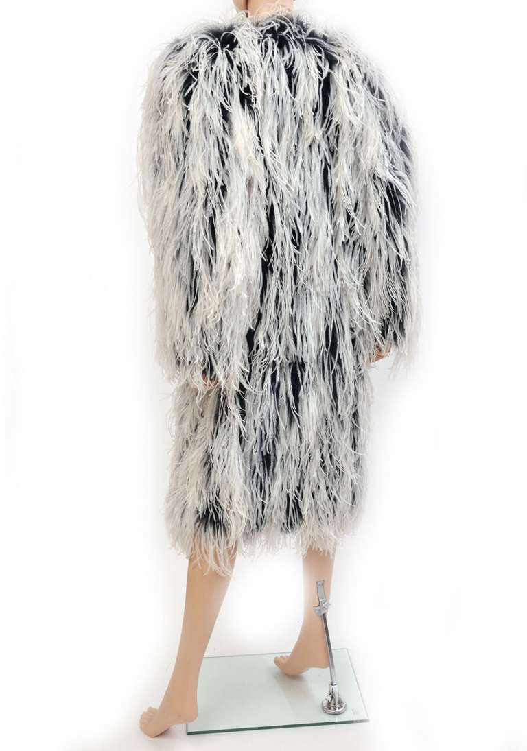 RARE 60-s YSL ostrich feather coat In Good Condition In Montgomery, TX