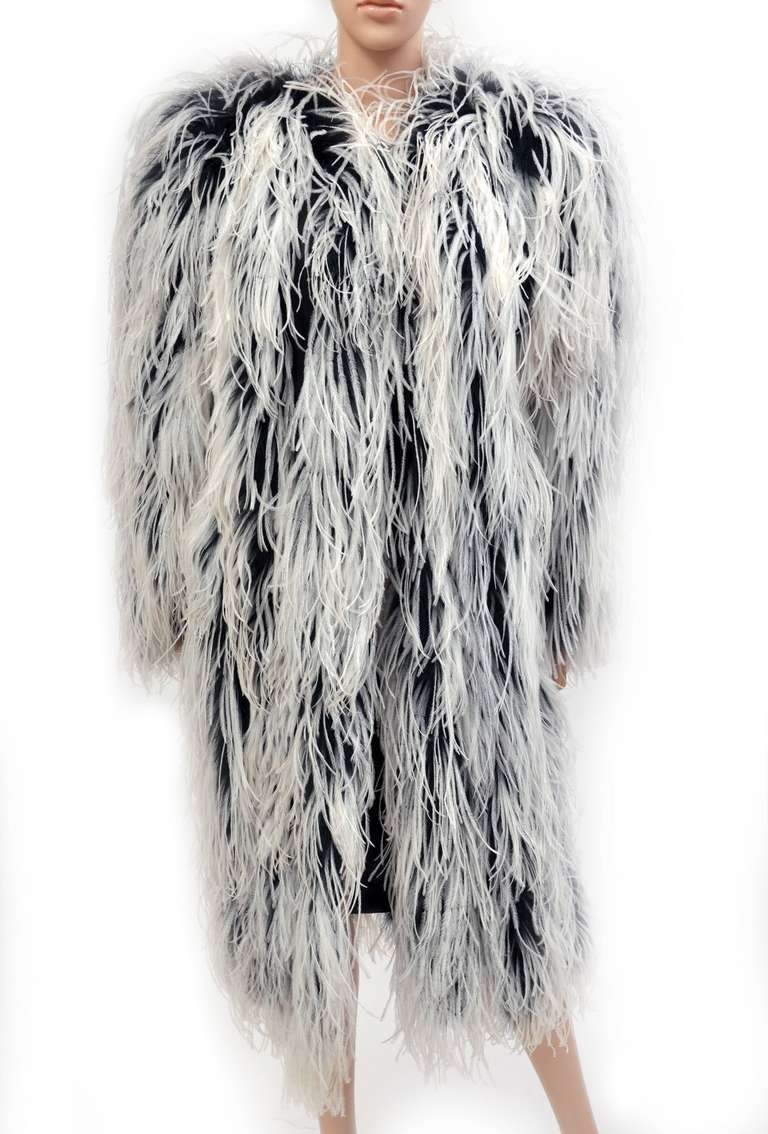 RARE 60-s YSL ostrich feather coat at 1stDibs | long feather coat ...