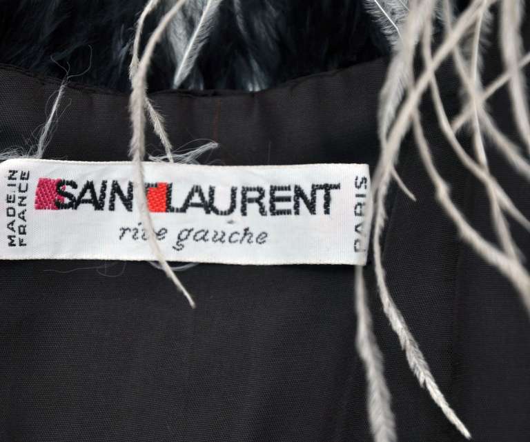 RARE 60-s YSL ostrich feather coat 2