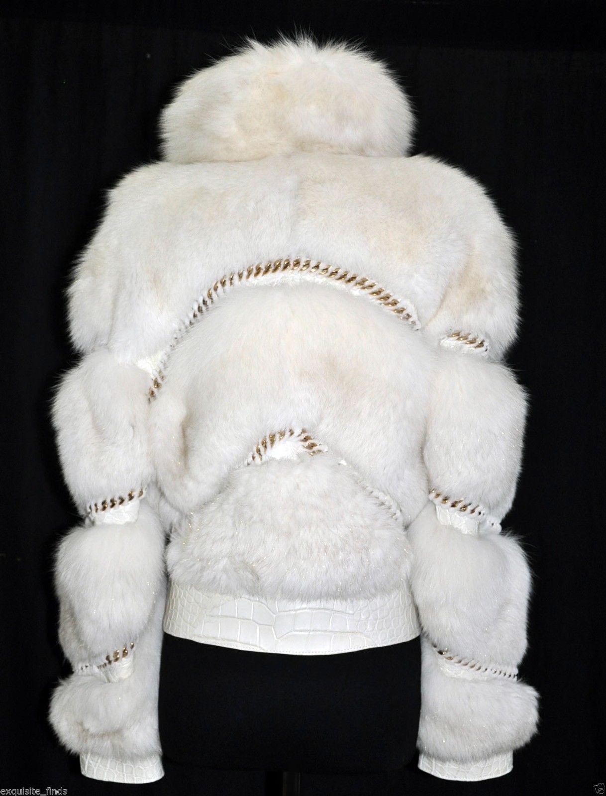  Gucci Veste en fourrure de renard et crocodile perlée Pour femmes 