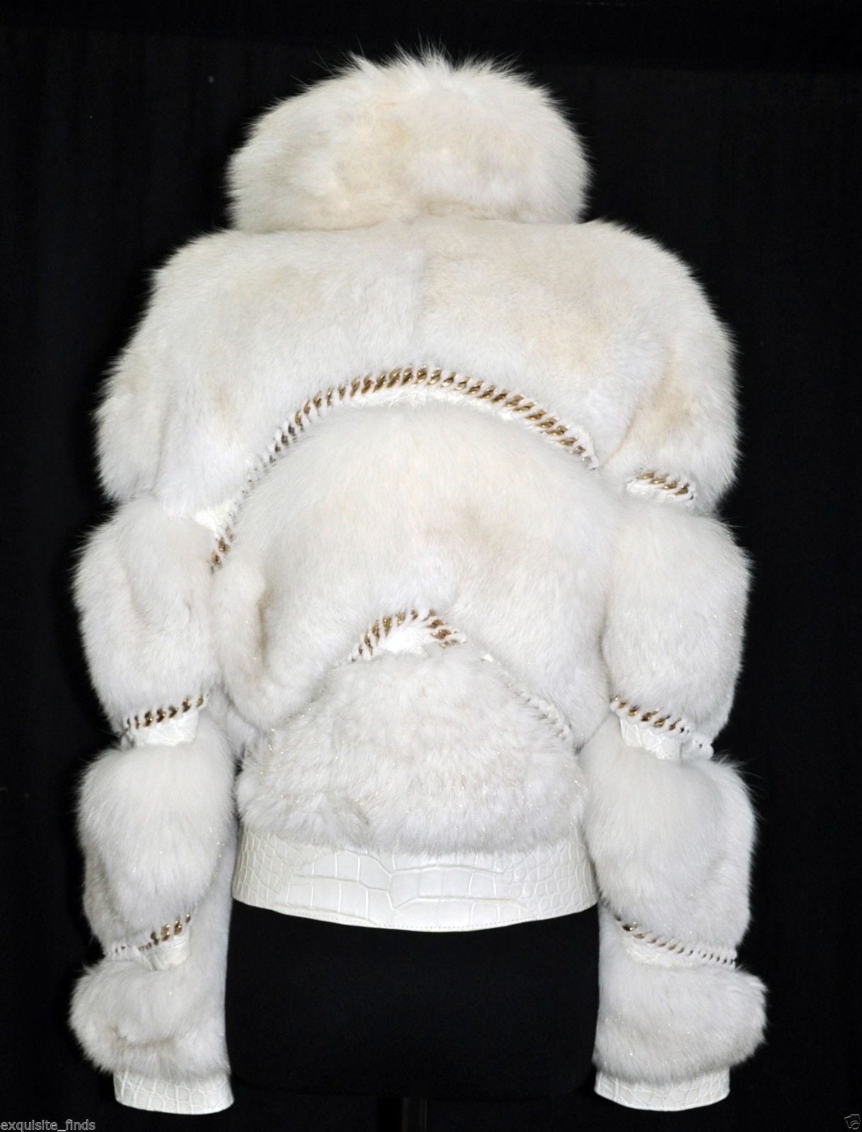 Women's Gucci Pearl Fox Fur and Crocodile Jacket